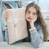 Blomming notebook pouch_peach beige
