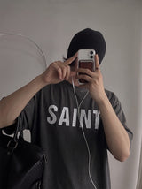 [A-T0117] SAINTピグクロップ半袖Tシャツ (4色)