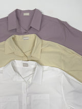 Creme Two-Pocket Cotton Over Fit Shirt