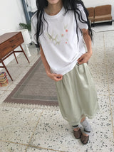 Kinue Butterfly Print Silket Short Sleeve Tee