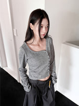  SIDE BUTTON STRAP CARDIGAN
