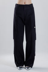 multi layered pants_ black