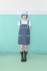 DOLLY BUTTON MINI DRESS (NAVY)