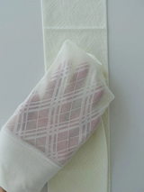 チェックシースルーニーソックス (IVORY, BLACK 2COLORS!)