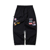 RACING PATCH SUPER WIDE PANTS BLACK