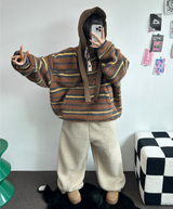 クリームテディシープファーロングパンツ🧸🤎🐑🖤3COLOR