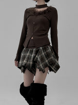 Marie Fur Trimmed Choker Long Sleeve Top