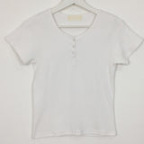 Button-Up Crewneck Short Sleeve (3color)