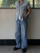 Flame Semi Wide Linen Pants