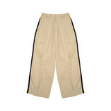 [UNISEX] Satin-Trimmed Motorsport Trousers (Beige)