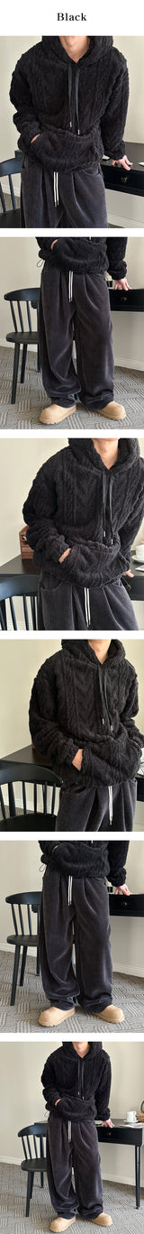 [F/W] Cable sheep hair hood knit(3color)