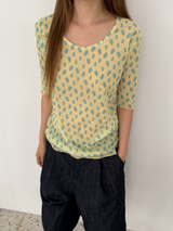 フラワー メッシュTシャツ