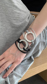 O ring leather bangle(2color)
