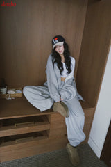 Napping Thick Soft Hooded Zip-Up Set
