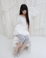 TEA DIARY V-NECK TOP / WHITE