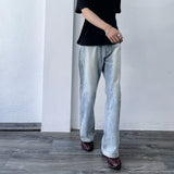 Bleached Wide-Leg Jeans