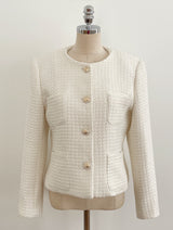 Shurea No Collar Pearl Tweed Jacket