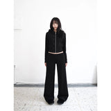【MADE】button 2way zip-up, black