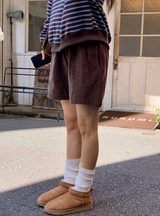 ソフトコーデュロイバンディングハーフパンツ (5color)