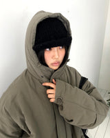 Prin Long Field Padding Hooded Jumper