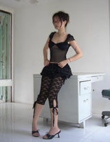 NOIR RUFFLE TOP / NOIR RUFFLE トップス