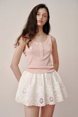 Beads Lip Sleeveless (Cream)