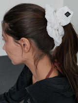 Spangle Knit Scrunchie_Large_White