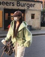 [Bellied made] Movening Color Blocking Two-Way Hooded Zip-up