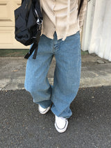 コナヘリンボーンストライプワイドデニム (3c)