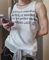 Hua Half Lettering Semi Overfit Sleeveless 