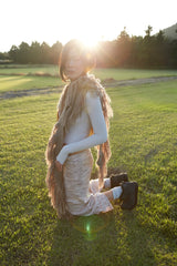 FRINGE INDIE MUFFLER (BROWN)