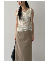 Rivet Stripe H-Line Skirt