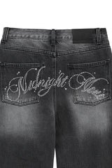 bk pt denim pants (black)