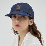 VA Curved Denim Stitch Detail 5Panel Ball Cap / Indigo