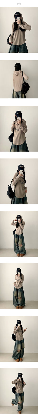 Nonned hem ラウンドレタリングフード