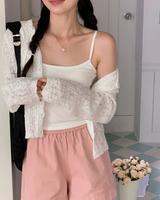 Soft Summer Hood Crop Knit Cardigan (4color)