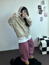 TERRY SHEEP🐑☁🤎HOODIE CARDIGAN JACKET 🤎💛🖤3COLOR