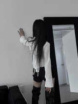 バックコルセットカフシャツ (2color)