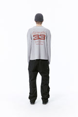 レーシングフェノメノンワッフル長袖Tシャツ (グレー)