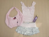 Bunny Ribbon Hobo Bag _ Baby pink