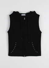 EYELET LINE HOOD VEST
