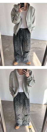 [Unisex] クロップ2wayフードジップアップ(3color)
