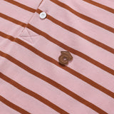 Brown Leather Academic Cap C Patch Pink Stripe Polo Short Sleeve Tee [Unisex]