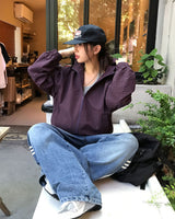 リトルフード付きチェックウィンドブレーカー