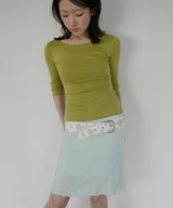 Mint Streched Midi Skirt (2sizes)