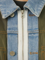 HD Denim Collar Bomber Jacket