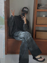 [Premium] Fiction Painting Crash Denim Pants