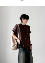 [1+1] クロップレイヤード半袖Tシャツ