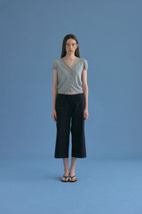 T/T Button half knit cardigan (gray)