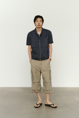 ヴィンテージ ミリタリー カプリ カーゴパンツ(Washed Beige)